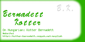 bernadett kotter business card